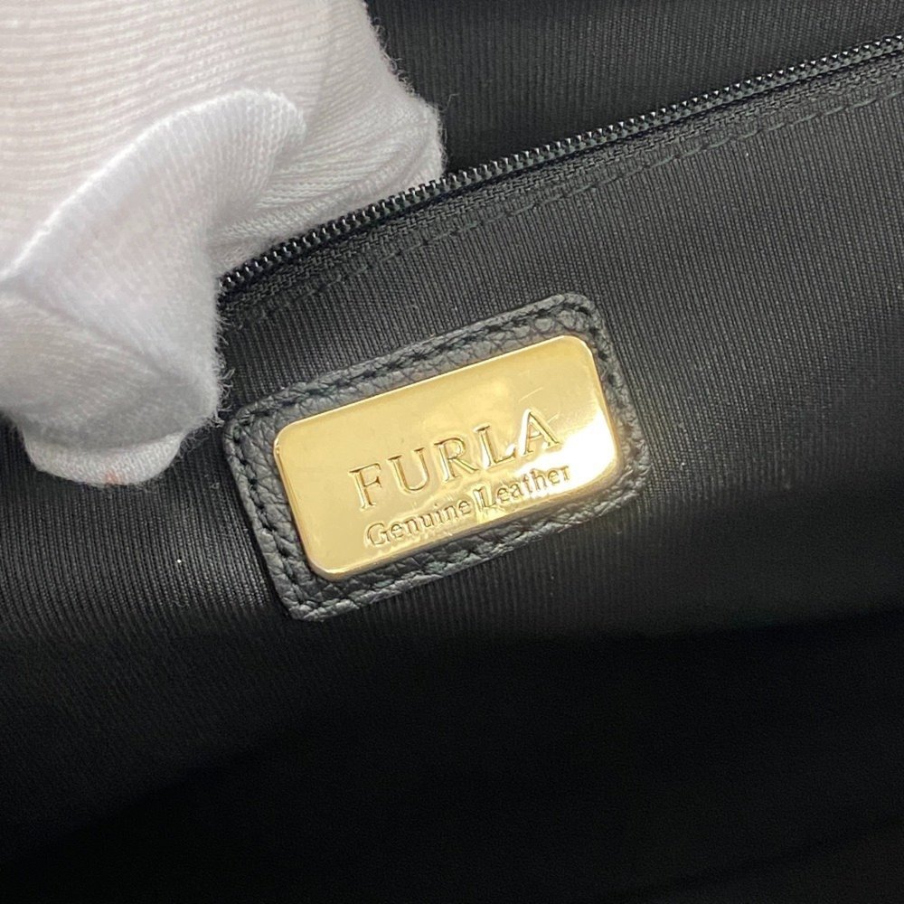 FURLA Metropolis 2WAY Hand Shoulder Bag Handbag Black Ladies - Picture 9 of 10